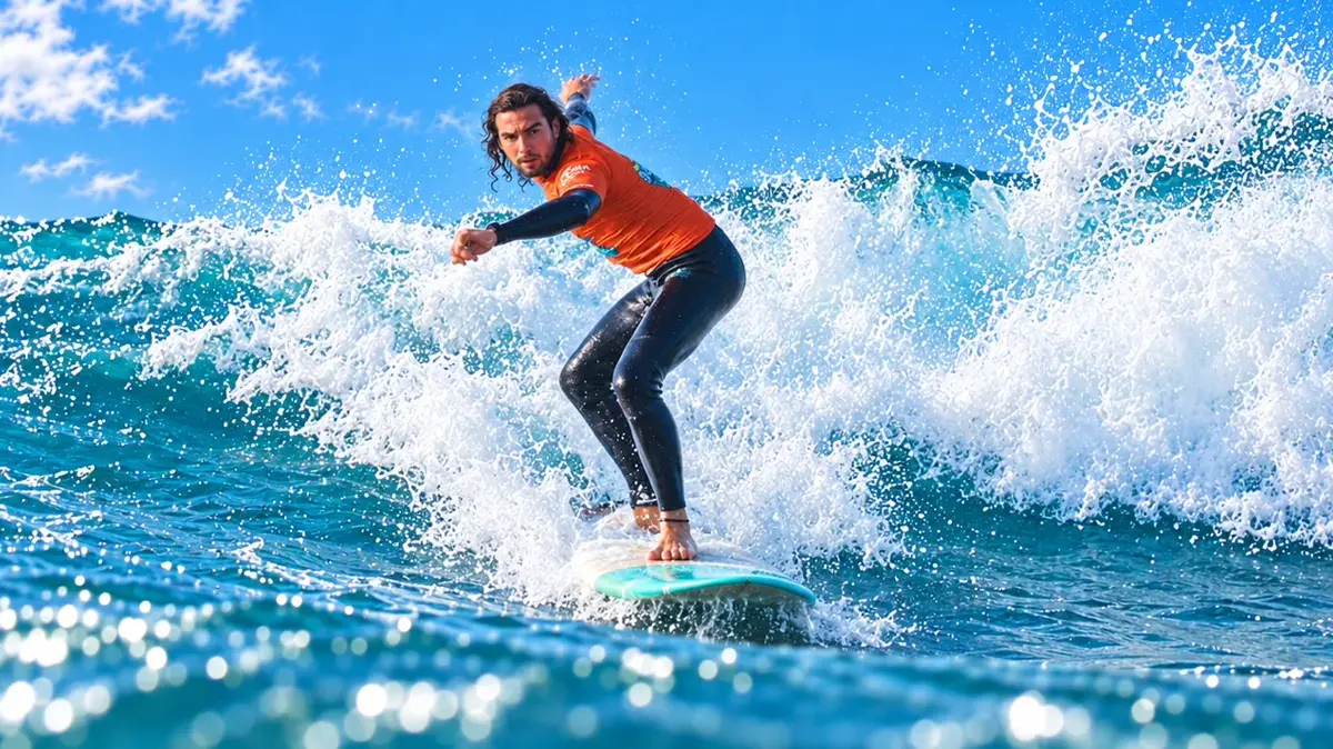 A surfer riding an unbroken wave at La Cicer